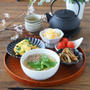 肉そぼろにゅうめんと常備菜など