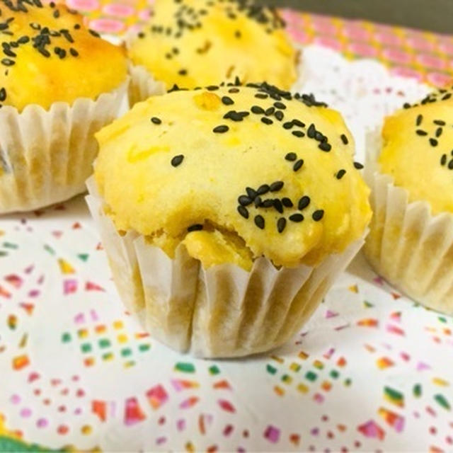 【バターなし】豆腐でかぼちゃマフィン【カロリーオフ】
