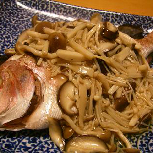 花鯛の姿蒸しキノコあんかけ