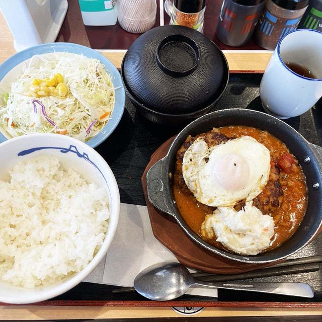 ボロネーゼソースエッグハンバーグ定食を食べてみたさ 〜松屋・期間限定〜