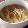 365日汁物レシピNo.105「たけのこともやしの中華スープ」