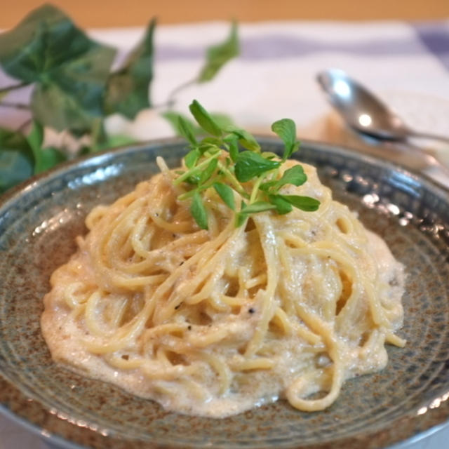 フライパンひとつで作る！『たらこクリーム☆ワンポットパスタ♪』