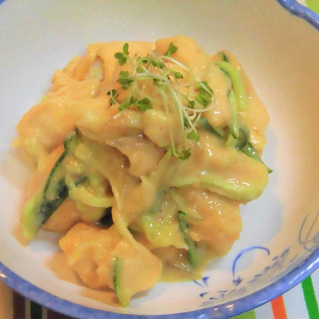 くもりのち雨　　丁字麩の辛子味噌和え