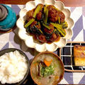 小松菜と肉団子の黒酢炒め