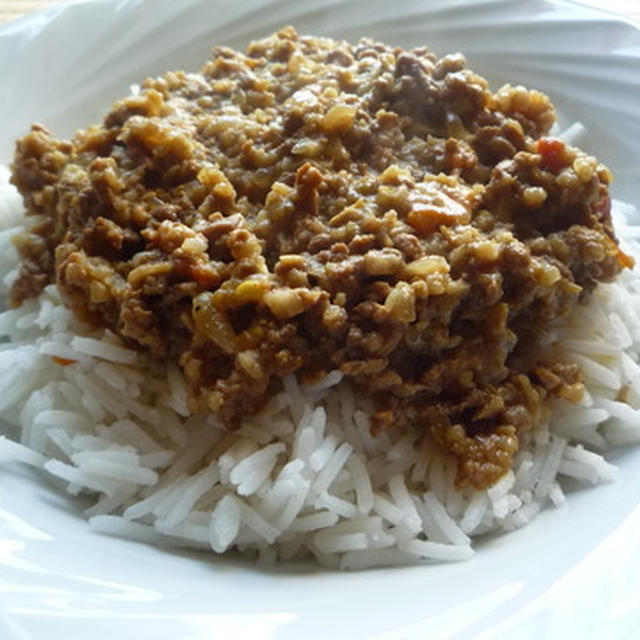 バスマティライスでキーマカレー