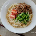 ごまたっぷり！ごま肉味噌とごまつゆの和え麺