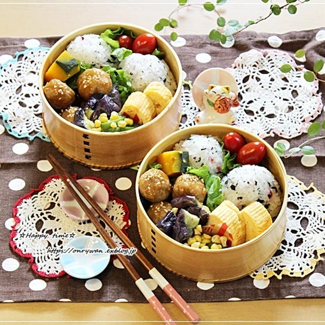 肉団子弁当とアナベル♪