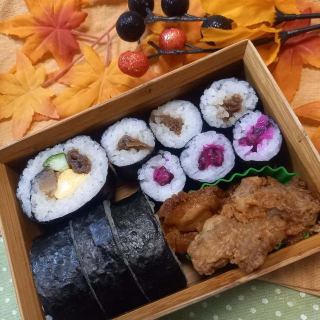 太巻き細巻き海苔巻き弁当〖ズボラ弁当〗