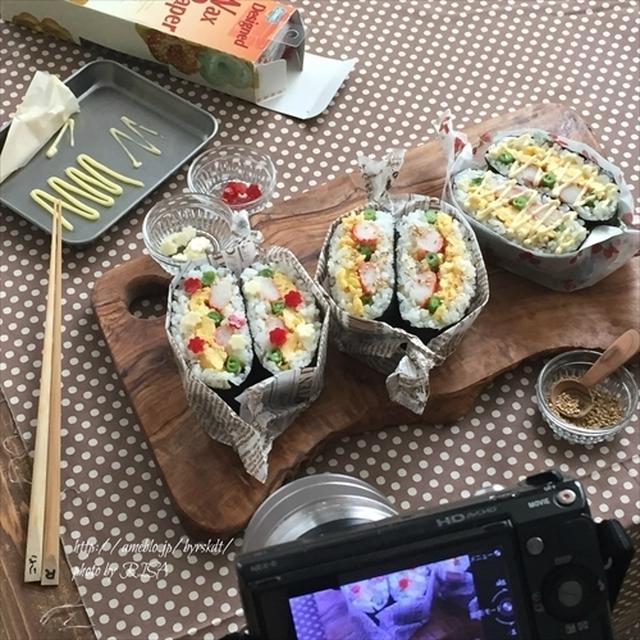 撮影中。