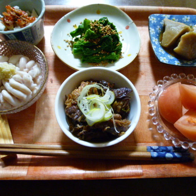 白子＆マグロのアラの煮つけで夕ご飯