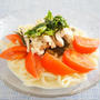 火を使わずできる♪昆布だしの優しい味♪蒸し鶏のにらだれ冷製豆乳うどん