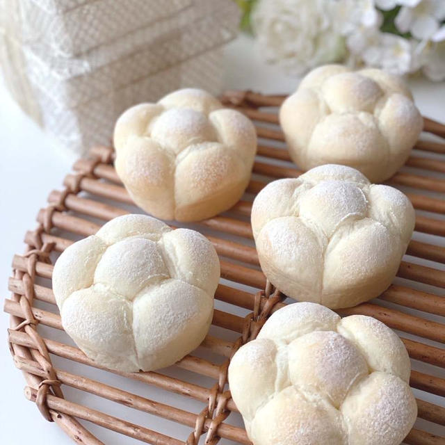 【レシピ】お花の白パン　e.t.c.  お餅つき