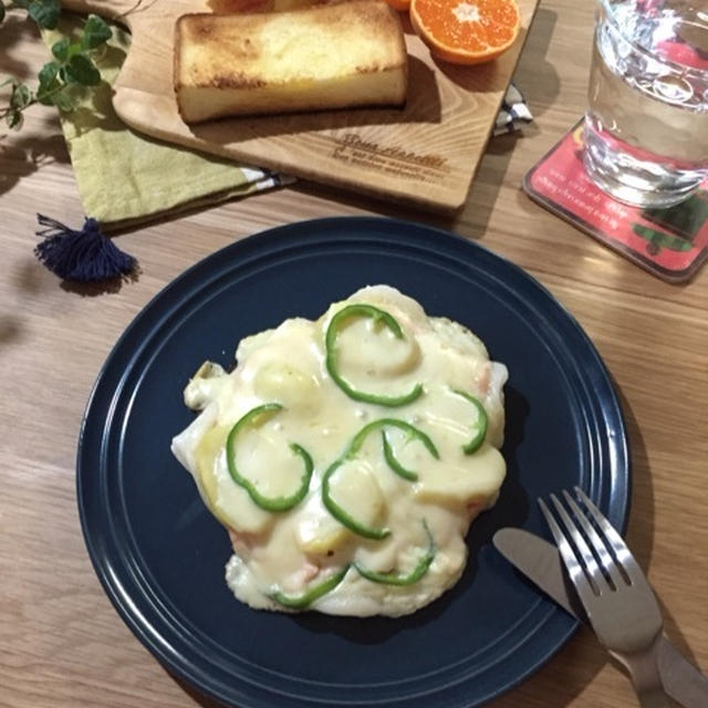 エネルギー満タン！たらマヨ餅のポテトピザ♪…お知らせ♪