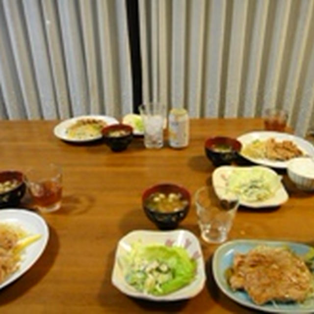 １１月２４日の夕飯　***　豚の生姜焼き定食　***