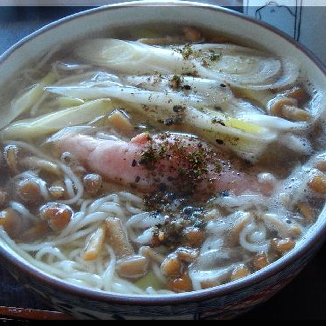 白ネギと明太子のにゅう麺