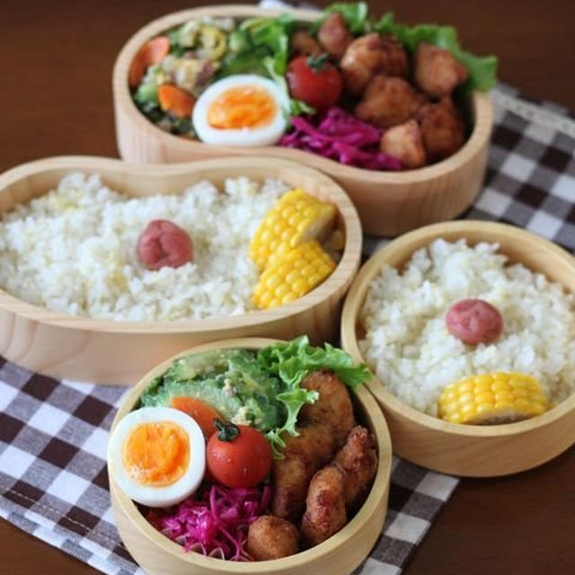 ササミのから揚げとゴーヤーちゃん ✿ ネバネバまぐろ丼(๑¯﹃¯๑)♪