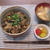 くたくた茄子と豚舞茸の梅佃煮丼