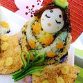 ひな祭り☆お内裏様とお雛様のお寿司レシピとクラッカー