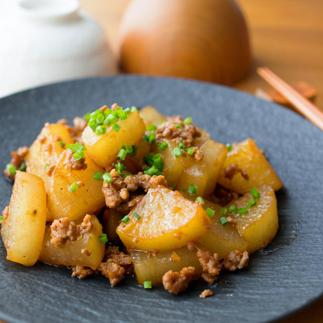 【大根】ピリ辛でさらに美味しい！肉味噌そぼろ炒め。