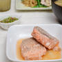 塩サーモン。おかかオクラ。の晩ご飯。