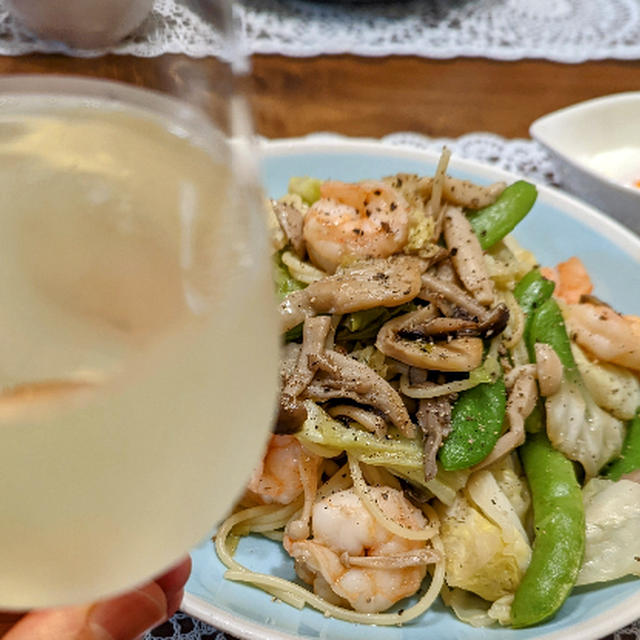 海老とキャベツのパスタ アンチョビ風味