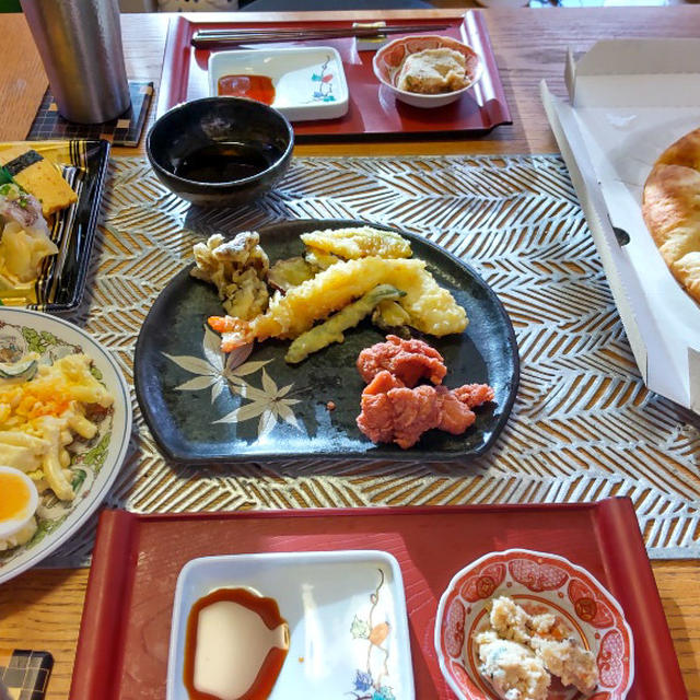 検査明けはお寿司とピザとサラダでハイカロリー晩酌