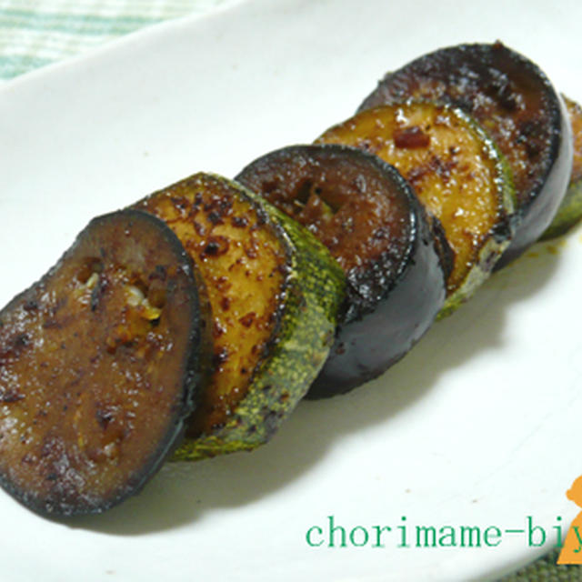 夏野菜☆ズッキーニとナスの甘コク炒め