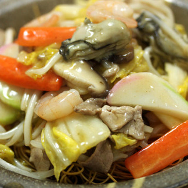 牡蠣入り皿うどん