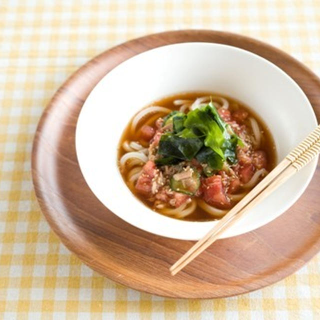 さっぱりツナトマトうどん