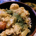 麩とトマトの卵とじ丼