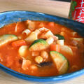 トマトジュースで簡単濃厚ミネストローネ【福島クッキングアンバサダー】栄養たっぷり、これひとつで大満足な具だくさんスープ。