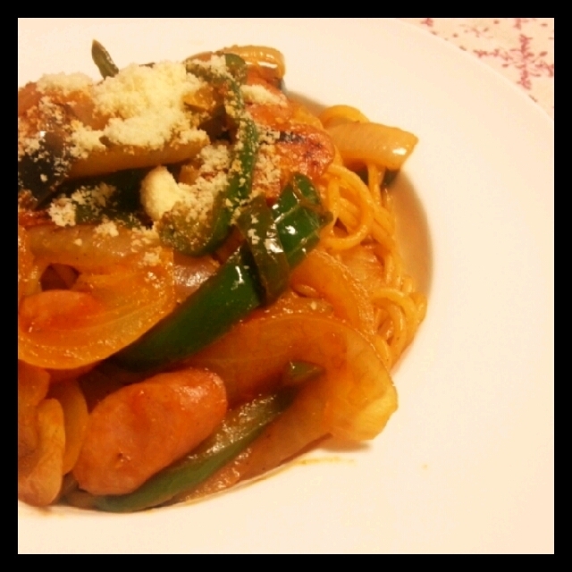 具材大きめ食べごたえありナポリタン♡