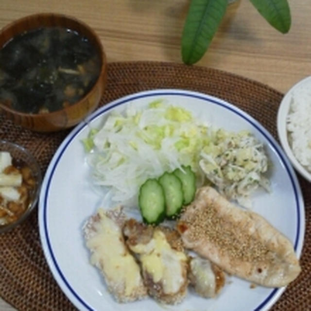 ※今日のお家ごはん※～揚げないチーズとんかつと焼きささみ～