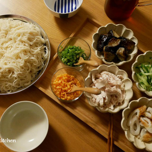 簡単そうめんの晩ごはん
