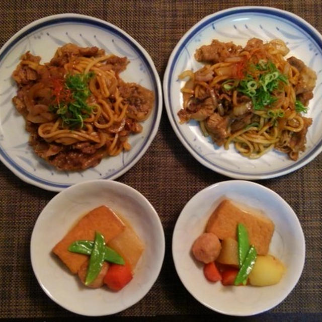 ＧＷ初日の晩御飯は時間ぎりぎり☆あまみたっぷり焼きうどん♪☆♪☆♪