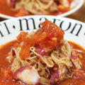 タコとツナの冷製トマトパスタ