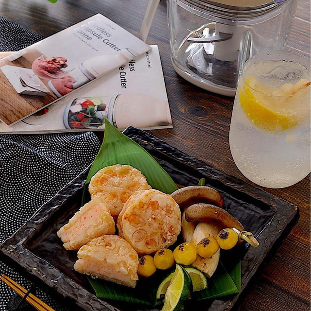 蓮根の海老はさみ揚げ