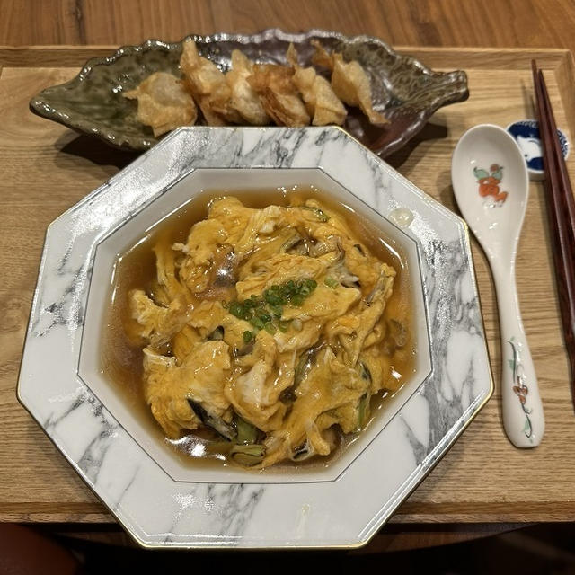 【献立】天津飯、揚げ餃子