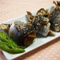 さんまの舞茸巻き☆彩りスパイス焼き