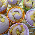cuoca「ふんわり紫芋食パンミックス」でアップルシナモン紫芋パン