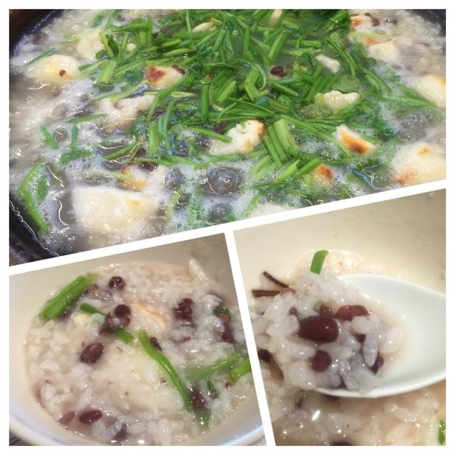 鏡餅入りの小豆粥