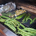 採れたてそら豆のから付きグリルとBBQで久々の再会