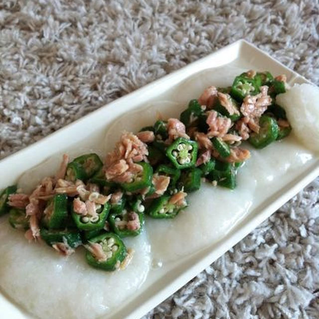 餅消費　オクラおろしのせ