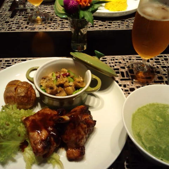スペアリブの夕飯