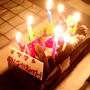 誕生日ケーキはマキマキ屋のロールケーキでした。