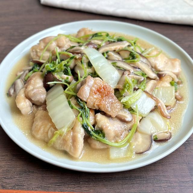 鶏もも肉と白菜の生姜炒め