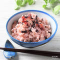 炊飯器で炊くだけ、桜色の炊込みご飯『タコの桜ご飯』蛸と小豆の炊き込みご飯。
