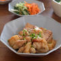 コク旨肉豆腐餅入り、水菜とにんじんの副菜２品のごはんの日。