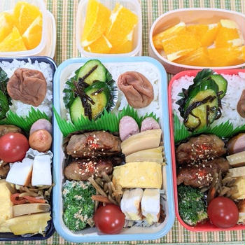 今日はトリプル弁当