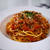 鯖のトマトクリームパスタ
